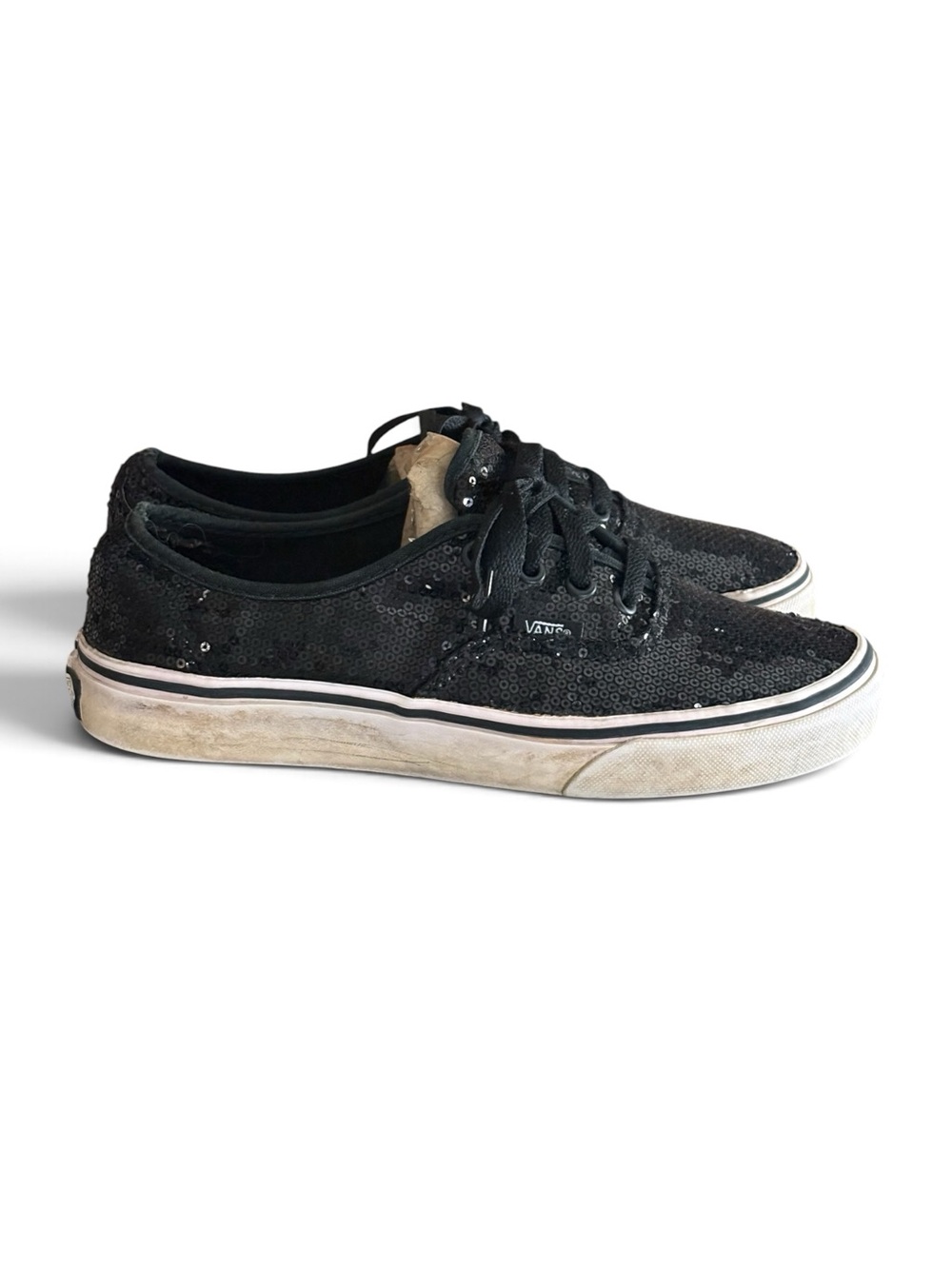 Vans Black Sequin Low-Top Sneakers